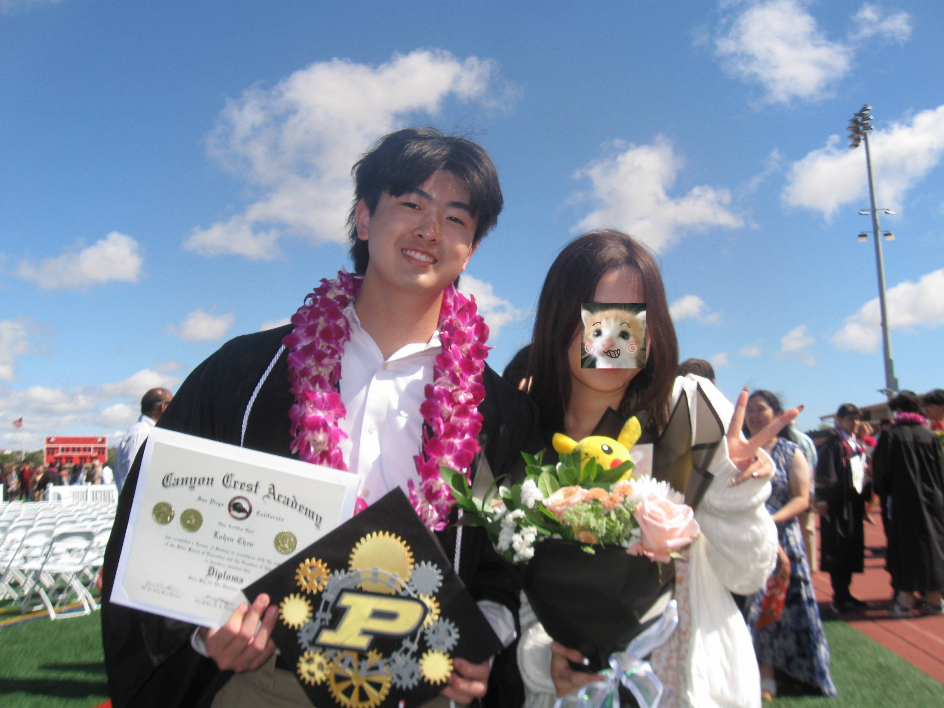 Wearing the cap at graduation