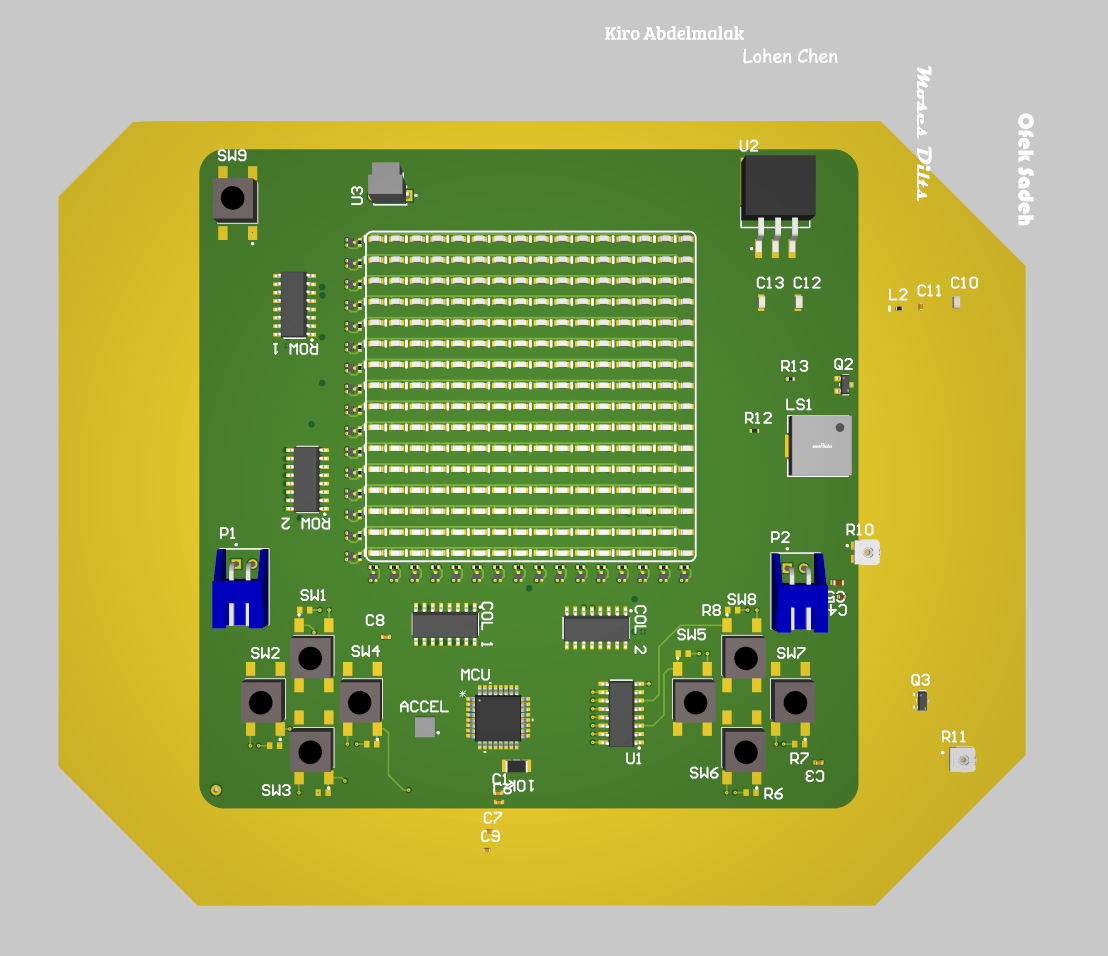 3D render of the handheld game console PCB
